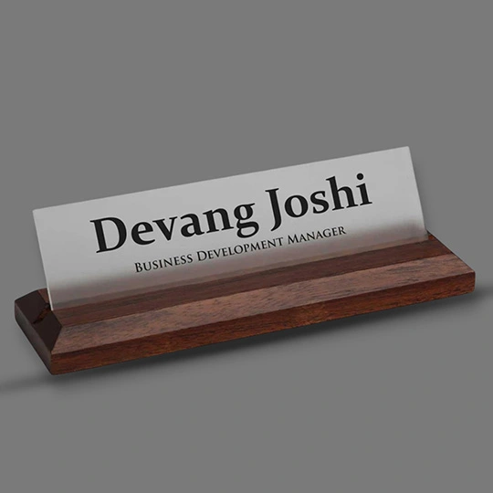 Executive Wooden & Acrylic Desk Name Plates - Printbazaaru.in